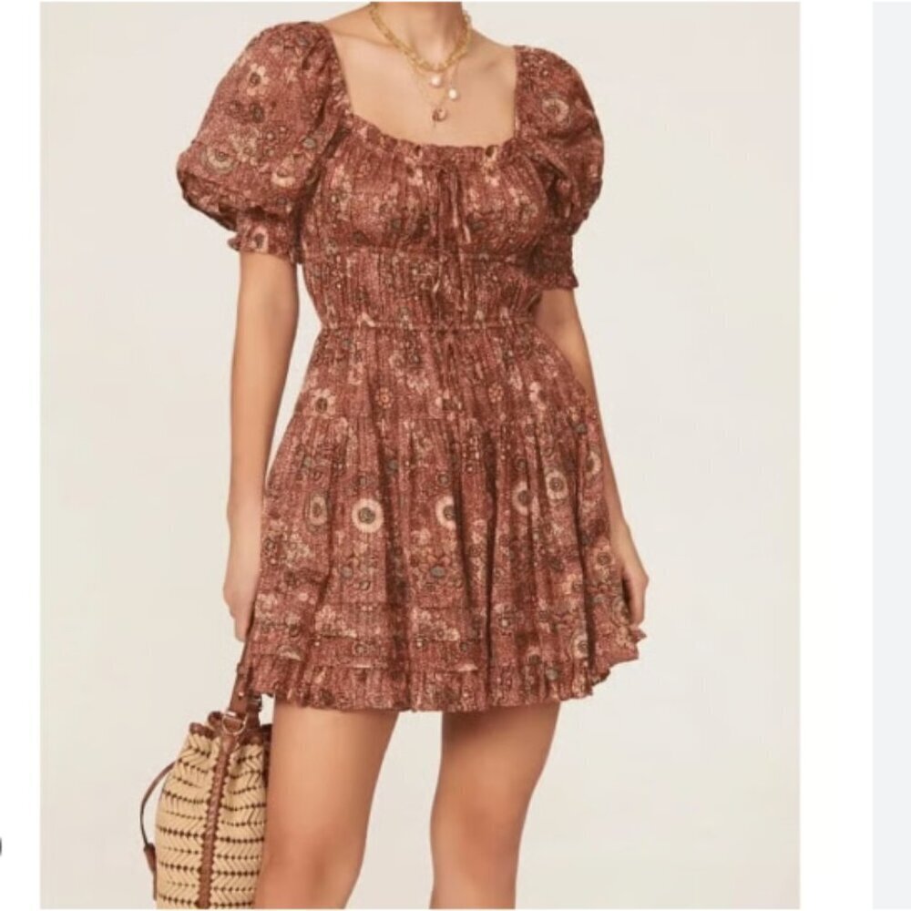 Ulla Johnson Juniper Puff Sleeve Mini Dress in Rosebud Size 2